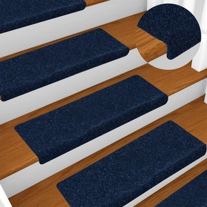 vidaXL, vidaXL Treppenmatten 15 Stk. Nadelvlies 65x25 cm Blau, vidaXL Treppenmatten 15 Stk. Nadelvlies 65x21x4 cm Blau