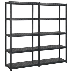 vidaXL, vidaXL Lagerregal mit 5 Böden Schwarz 170x40x185 cm Kunststoff, vidaXL Lagerregal mit 5 Böden Schwarz 170x40x185 cm Kunststoff