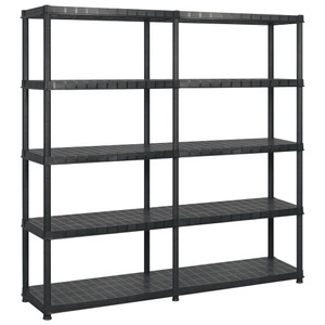 vidaXL, vidaXL Lagerregal mit 5 Böden Schwarz 183x45,7x185 cm Kunststoff, vidaXL Lagerregal mit 5 Böden Schwarz 183x45,7x185 cm Kunststoff