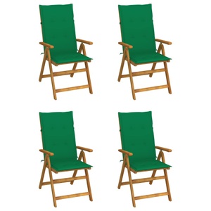 vidaXL, vidaXL Garten-Liegestühle 4 Stk. mit Kissen Akazie Massivholz, vidaXL Hochlehner Verstellbar 4 Stk. mit Auflagen Massivholz Akazie
