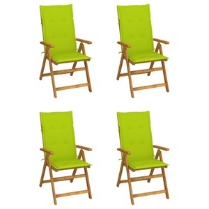 vidaXL, vidaXL Garten-Liegestühle 4 Stk. mit Kissen Akazie Massivholz, vidaXL Hochlehner Verstellbar 4 Stk. mit Auflagen Massivholz Akazie
