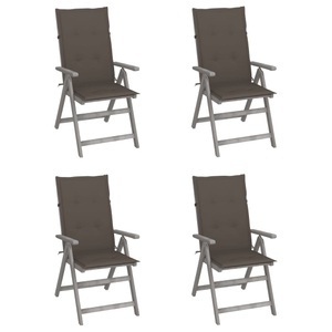 vidaXL Verstellbare Gartenstühle 4 Stk. mit Auflagen Massivholz Akazie