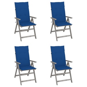 vidaXL Verstellbare Gartenstühle 4 Stk. mit Auflagen Massivholz Akazie