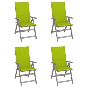 vidaXL, vidaXL Verstellbare Gartenstühle 4 Stk. mit Auflagen Massivholz Akazie, vidaXL Hochlehner Verstellbar 4 Stk. mit Auflagen Massivholz Akazie