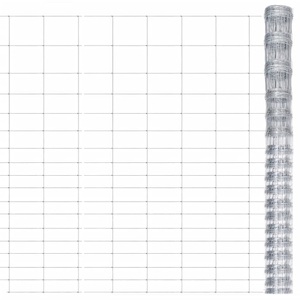 vidaXL, vidaXL Gartenzaun Verzinkter Stahl 50x1,25 m Silbern, vidaXL Gartenzaun Verzinkter Stahl 50x1,25 m Silbern
