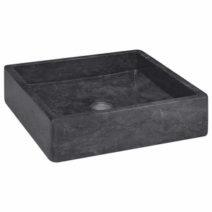 vidaXL, vidaXL Waschbecken Schwarz 40x40x10 cm Marmor, vidaXL Waschbecken Schwarz 40x40x10 cm Marmor