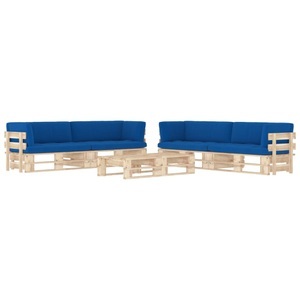 vidaXL, vidaXL 6-tlg. Paletten-Lounge-Set mit Kissen Kiefernholz Imprägniert, vidaXL 6-tlg. Paletten-Lounge-Set mit Kissen Imprägniertes Kiefernholz