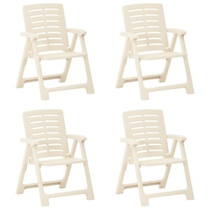 vidaXL, vidaXL Gartenstühle 4 Stk. Kunststoff Weiß, 