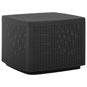 vidaXL, vidaXL Gartentisch Grau 53x53x40 cm Kunststoff, vidaXL Gartentisch Grau 53x53x40 cm Kunststoff