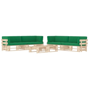 vidaXL, vidaXL 6-tlg. Paletten-Lounge-Set mit Kissen Kiefernholz Imprägniert, vidaXL 6-tlg. Paletten-Lounge-Set mit Kissen Imprägniertes Kiefernholz