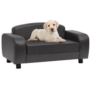 vidaXL, vidaXL Hundesofa Dunkelgrau 80x50x40 cm Kunstleder, 
