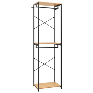 vidaXL, vidaXL Kleiderschrank Schwarz Eiche-Optik 60x40x213 cm Metall, 