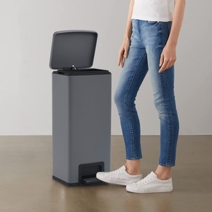 vidaXL, vidaXL Mülleimer mit Pedal Anti-Fingerabdruck 30 L Grau Edelstahl