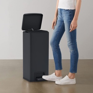 vidaXL, vidaXL Mülleimer mit Pedal Anti-Fingerabdruck 30 L Schwarz Edelstahl