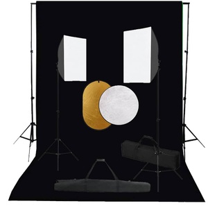 vidaXL, vidaXL Fotostudio-Set mit Softbox-Leuchten, Hintergrund und Reflektor, vidaXL Fotostudio-Set mit Softboxen, Hintergrundsystem und Reflektor