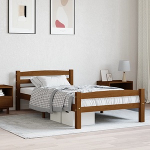 vidaXL, vidaXL Bettgestell Honigbraun Massivholz Kiefer 100x200 cm