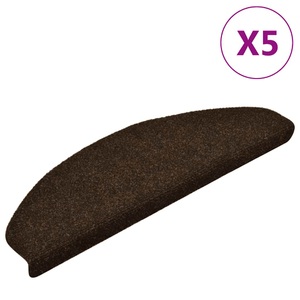 vidaXL, vidaXL Selbstklebende Treppenmatten 5 Stk. Braun 65x21x4cm Nadelvlies, vidaXL Selbstklebende Treppenmatten 5 Stk. Braun 65x21x4cm Nadelvlies