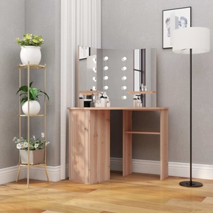 vidaXL Eck-Schminktisch mit LED Eichefarben 111x54x141,5 cm