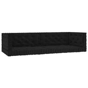 vidaXL, vidaXL Palettenkissen 6-tlg. Schwarz Baumwolle, 