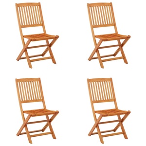 vidaXL, vidaXL Klappbare Gartenstühle 4 Stk. Massivholz Eukalyptus, vidaXL Klappbare Gartenstühle 4 Stk. Massivholz Eukalyptus