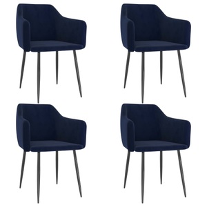vidaXL, vidaXL Esszimmerstühle 4 Stk. Blau Samt, 