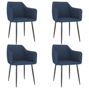 vidaXL, vidaXL Esszimmerstühle 4 Stk. Blau Stoff, 