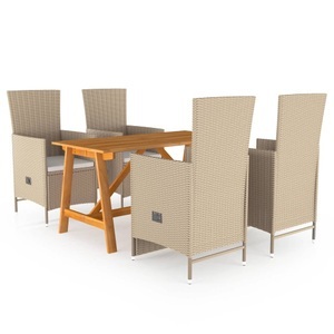 vidaXL, vidaXL 5-tlg. Garten-Essgruppe Beige, vidaXL 5-tlg. Garten-Essgruppe Beige
