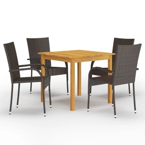 vidaXL, vidaXL 5-tlg. Garten-Essgruppe Braun, vidaXL 5-tlg. Garten-Essgruppe Braun