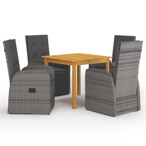 vidaXL, vidaXL 5-tlg. Garten-Essgruppe Grau, vidaXL 5-tlg. Garten-Essgruppe Grau