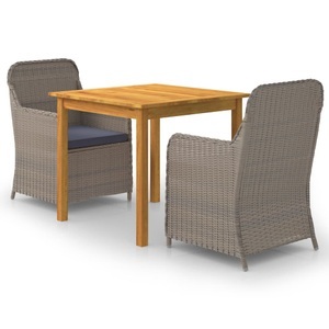 vidaXL, vidaXL 3-tlg. Garten-Essgruppe Braun, vidaXL 3-tlg. Garten-Essgruppe Braun