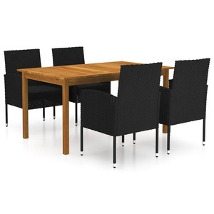 vidaXL, vidaXL 5-tlg. Garten-Essgruppe Schwarz