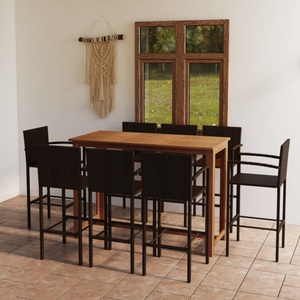 vidaXL, vidaXL 9-tlg. Gartenbar-Set Braun