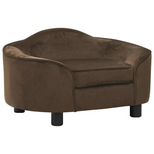 vidaXL, vidaXL Hundesofa Braun 67x47x36 cm Plüsch