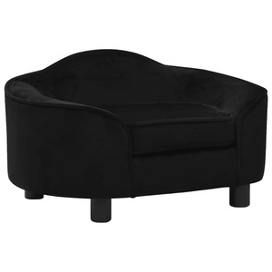vidaXL, vidaXL Hundesofa Schwarz 67x47x36 cm Plüsch