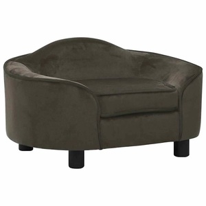 vidaXL, vidaXL Hundesofa Dunkelgrau 67x47x36 cm Plüsch