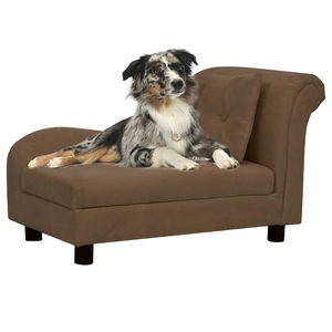 vidaXL, vidaXL Hundesofa mit Kissen Braun 83x44x44 cm Plüsch