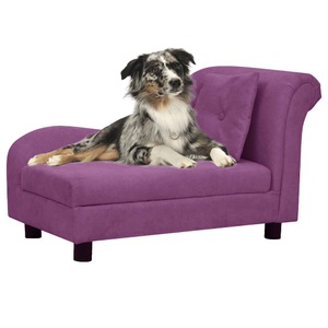 vidaXL, vidaXL Hundesofa mit Kissen Burgunderrot 83x44x44 cm Plüsch