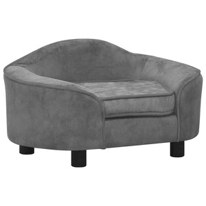 vidaXL, vidaXL Hundesofa Grau 67x47x36 cm Plüsch