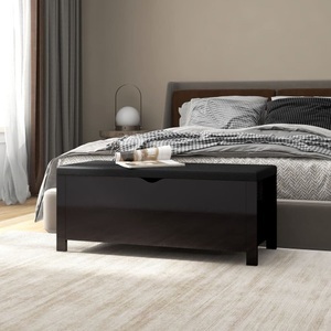 vidaXL, vidaXL Sitzbank mit Stauraum und Kissen Hochglanz-Schwarz 105x40x45cm, vidaXL Sitzbank mit Stauraum und Kissen Hochglanz-Schwarz 105x40x45cm