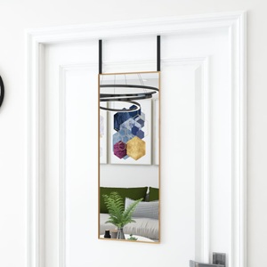 vidaXL, vidaXL Türspiegel Golden 30x80 cm Glas und Aluminium, vidaXL Türspiegel Golden 30x80 cm Glas und Aluminium