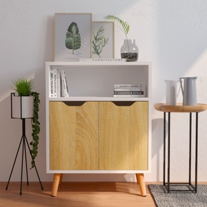 vidaXL, vidaXL Sideboard Weiß und Sonoma-Eiche 60x30x72 cm Holzwerkstoff