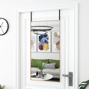 vidaXL, vidaXL Türspiegel Golden 50x100 cm Glas und Aluminium, vidaXL Türspiegel Golden 50x100 cm Glas und Aluminium