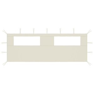 vidaXL, vidaXL Pavillon-Seitenwand mit Fenstern 6x2 m Creme, vidaXL Pavillon-Seitenwand mit Fenstern 6x2 m Creme