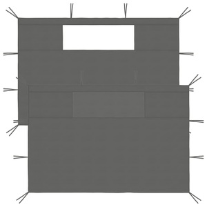 vidaXL, vidaXL Pavillon-Seitenwände mit Fenstern 2 Stk. Anthrazit, vidaXL Pavillon-Seitenwände mit Fenstern 2 Stk. Anthrazit