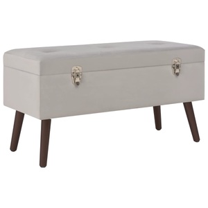vidaXL, vidaXL Bank mit Staufach Grau 80 cm Samt, 