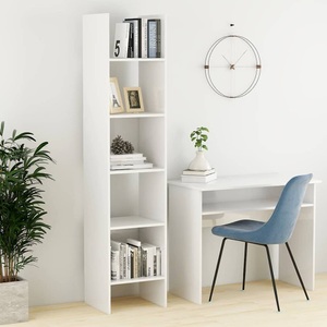 vidaXL Bücherregal Hochglanz-Weiß 40x35x180 cm Spanplatte