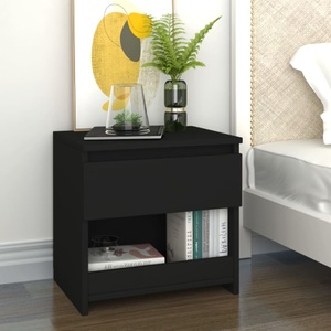 vidaXL, vidaXL Nachttisch Schwarz 40x30x39 cm Spanplatte, vidaXL Nachttisch Schwarz 40x30x39 cm Holzwerkstoff