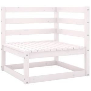 vidaXL, vidaXL Garten-Ecksofa Weiß Kiefer Massivholz, 