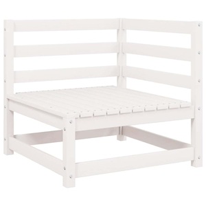 vidaXL, vidaXL Garten-Ecksofa Weiß Kiefer Massivholz, VidaXL - Ecksofa holz, One Size, Weiss