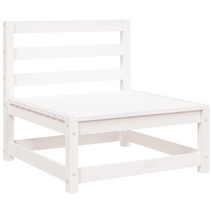 vidaXL, vidaXL Garten-Mittelsofa Weiß Kiefer Massivholz